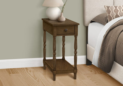 Espresso Accent Table - 2 Tier Storage Side Table