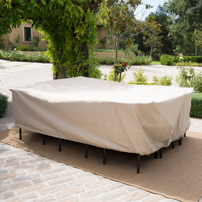 Beige Waterproof Dining Set Cover for Garden or Porch Protection