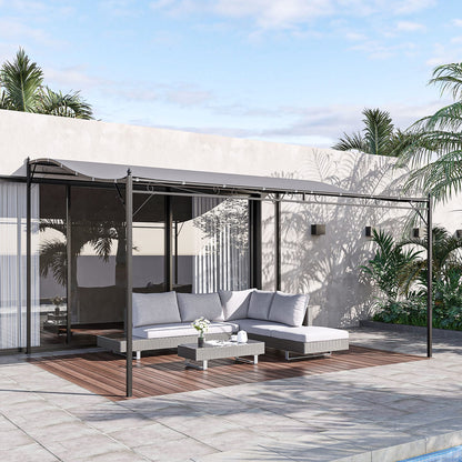 Outsunny 10x13 Steel Pergola - Gray Outdoor Shade
