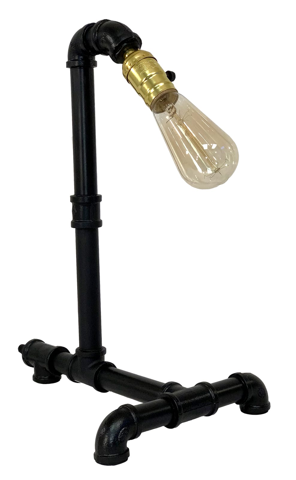 Black Metal Pipe Desk Lamp - Bedroom Lighting