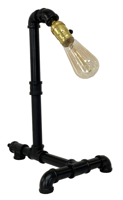 Black Metal Pipe Desk Lamp - Bedroom Lighting