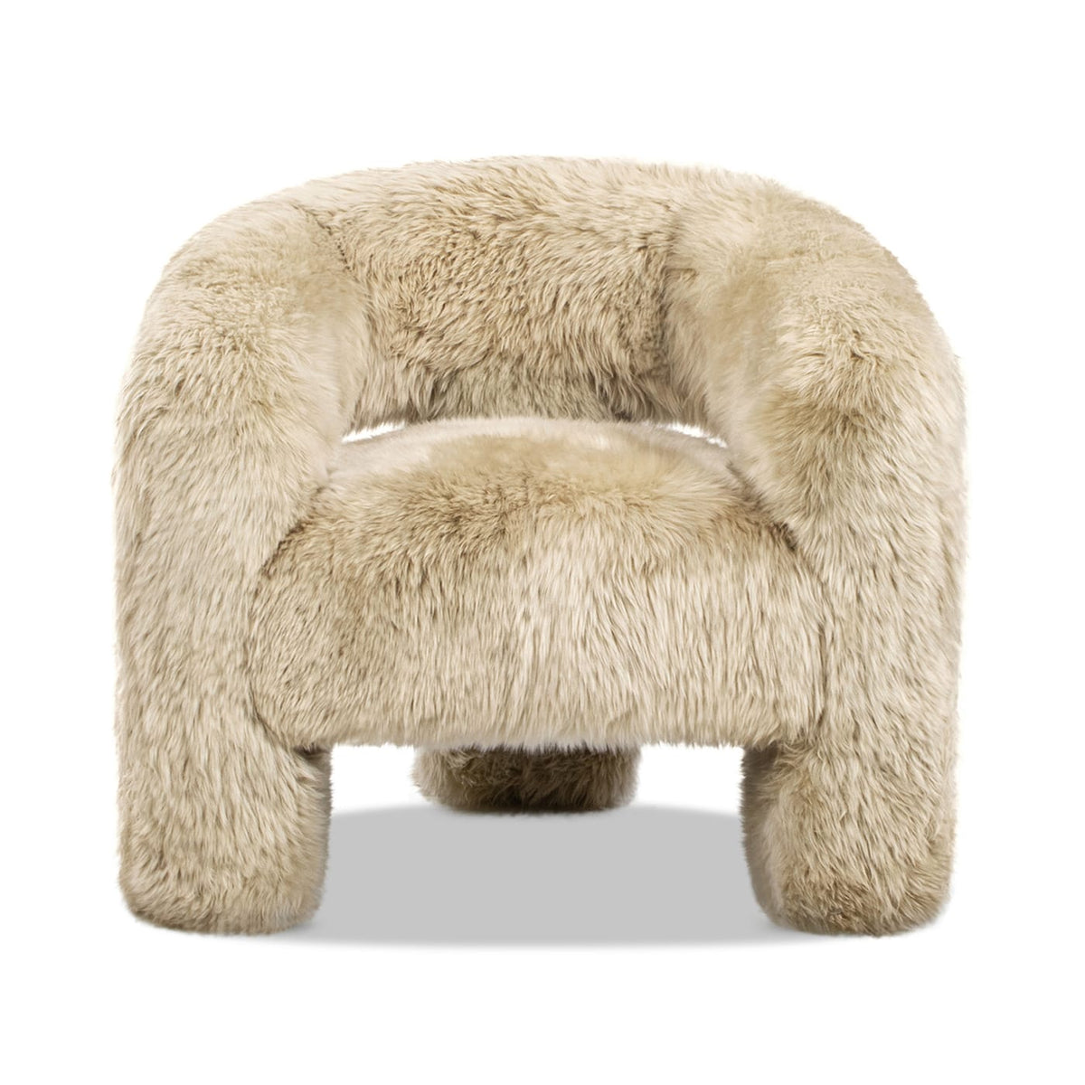 Avalon Sheepskin Accent Chair - Natural Blonde Fur, 35" for Living Room