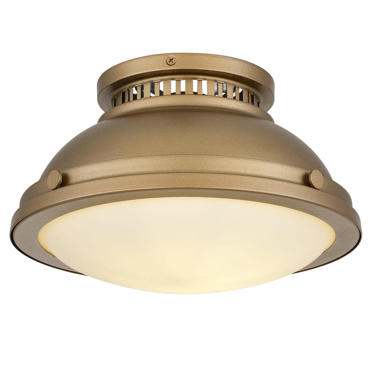 Brushed Brass Bedroom Flush Mount Light Fixture