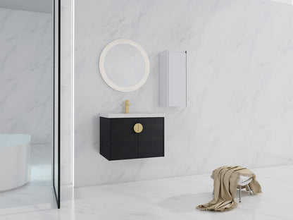 Black Chestnut Bathroom Vanity - Storage Sink Cabinet
