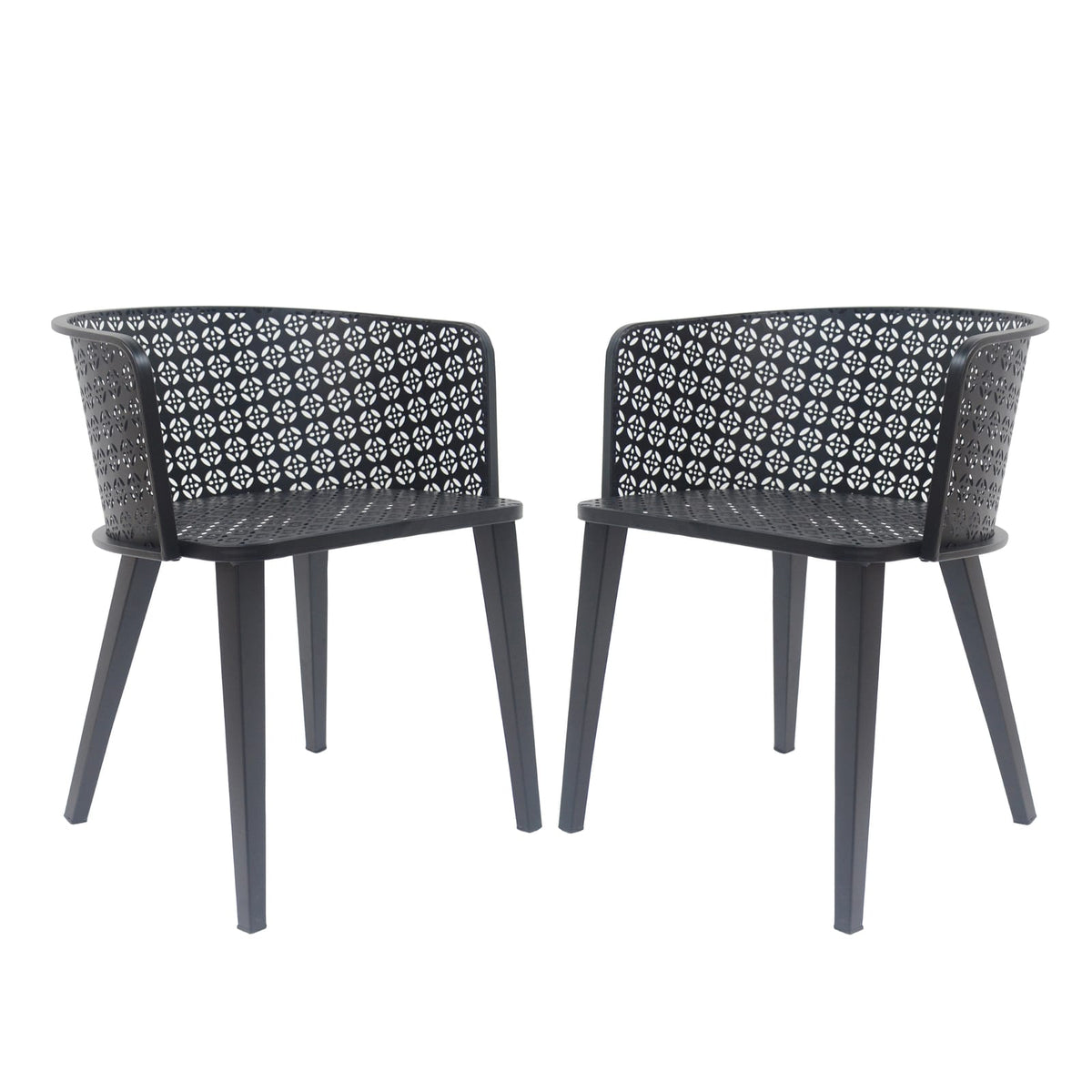 Black Iron Patio Chair Set - 2 Chairs
