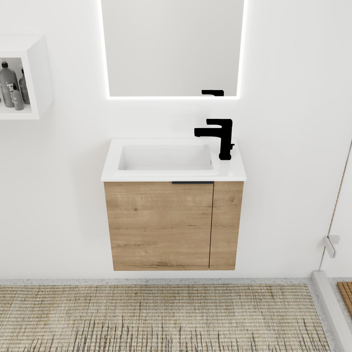22 Inch Imitative Oak Bathroom Vanity with Sink