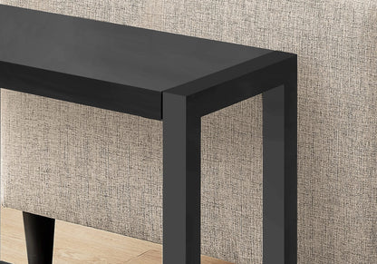 2-Tier Black Accent Table with Storage Shelf for Living Room or Bedroom