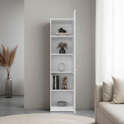 Sunflower Bookcase - Tall White Storage Cabinet