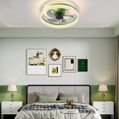 Modern Green Ceiling Fan with Lights - ABS Finish