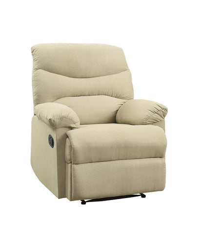 Beige Recliner with Pillow Top Arms - Ultimate Comfort