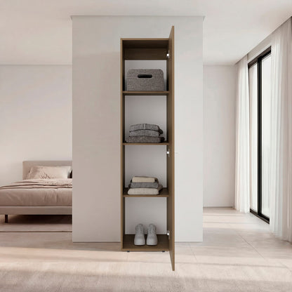 Tall Linen Cabinet - Natural Wood Storage for Bedrooms & Bathrooms