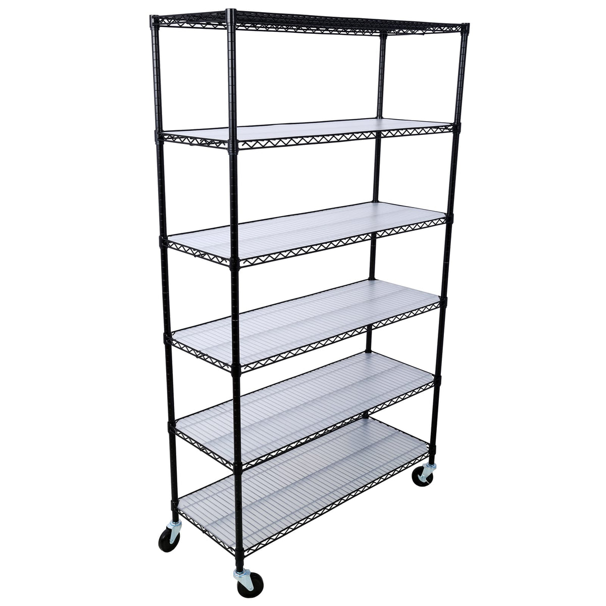 6-Tier Metal Shelving Unit - Black - 18"D x 48"L x 82"H