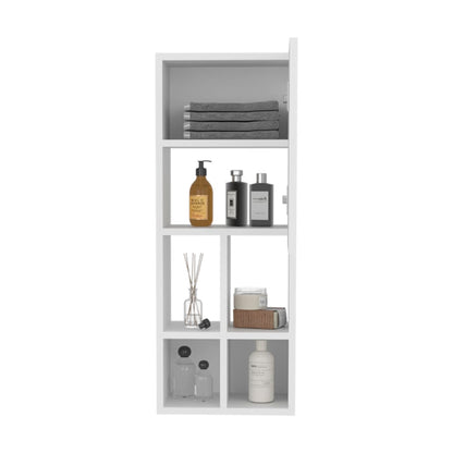 White Wall Cabinet Bathroom Storage Unit - 9.3 x 12.2"