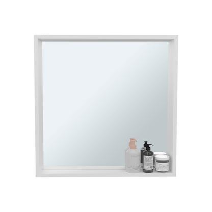 Modern White Wall Mirror Cabinet for Bathroom Storage Particle Board