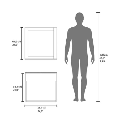 White Bathroom Vanity with Mirror - Wall Mounted Storage