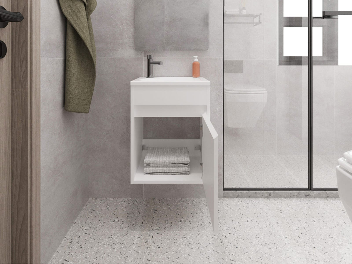 Sutcliffe Vanity Sink - White Engineered Wood Bathroom Vanities