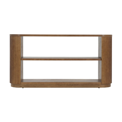 Brown Solid Wood Entryway Table - Sofa Table with Storage