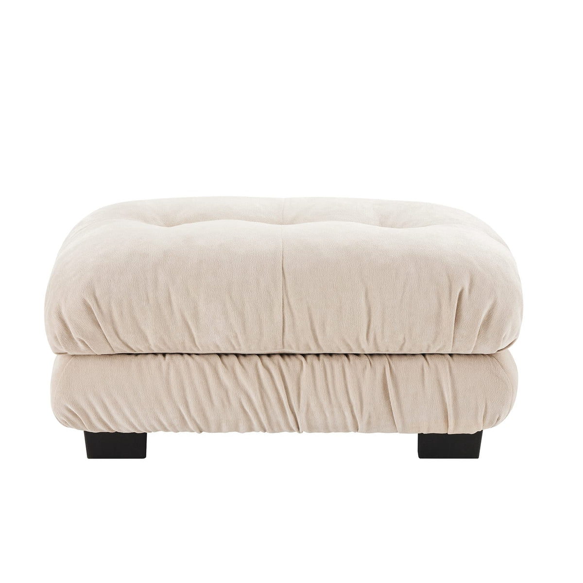 Light Coffee Chenille Ottoman - 36" Storage Footstool