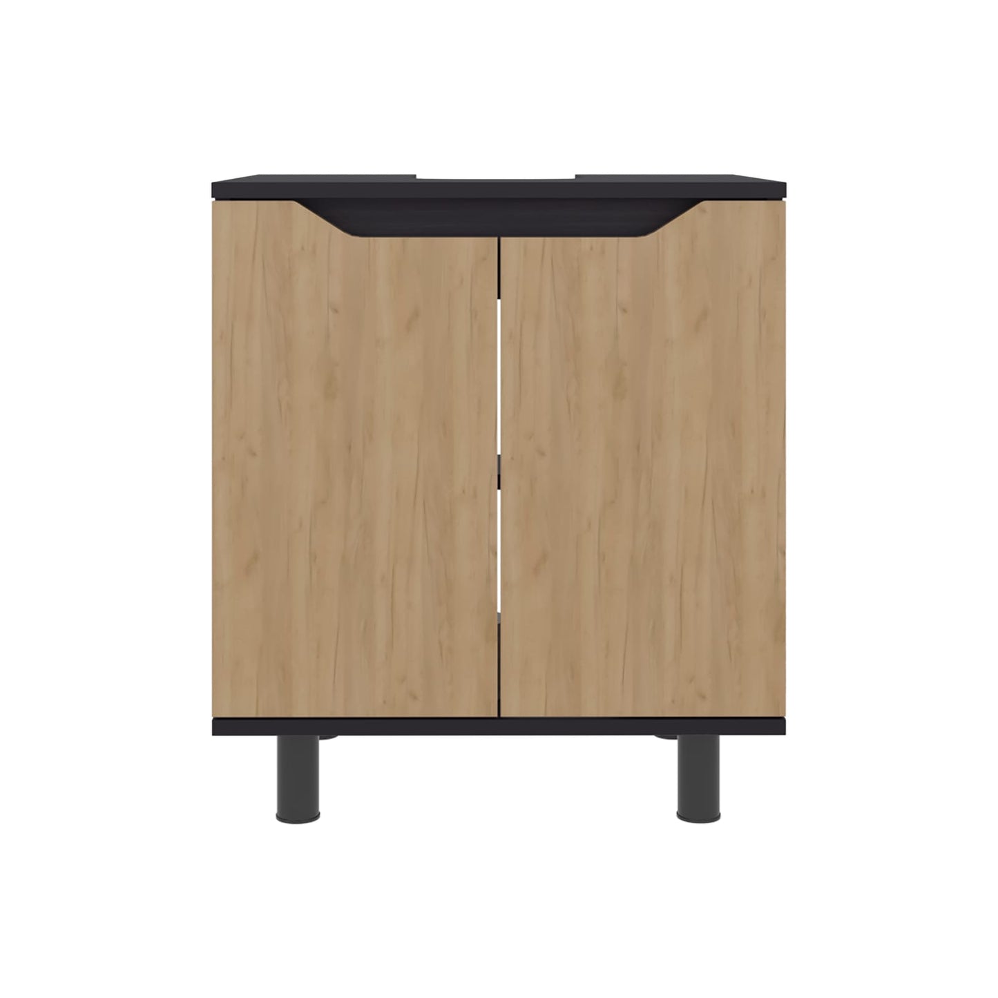 Multi-Colored Bathroom Vanity with Storage Shelves