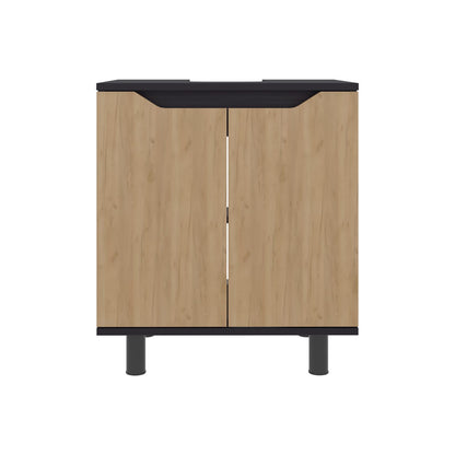 Multi-Colored Bathroom Vanity with Storage Shelves