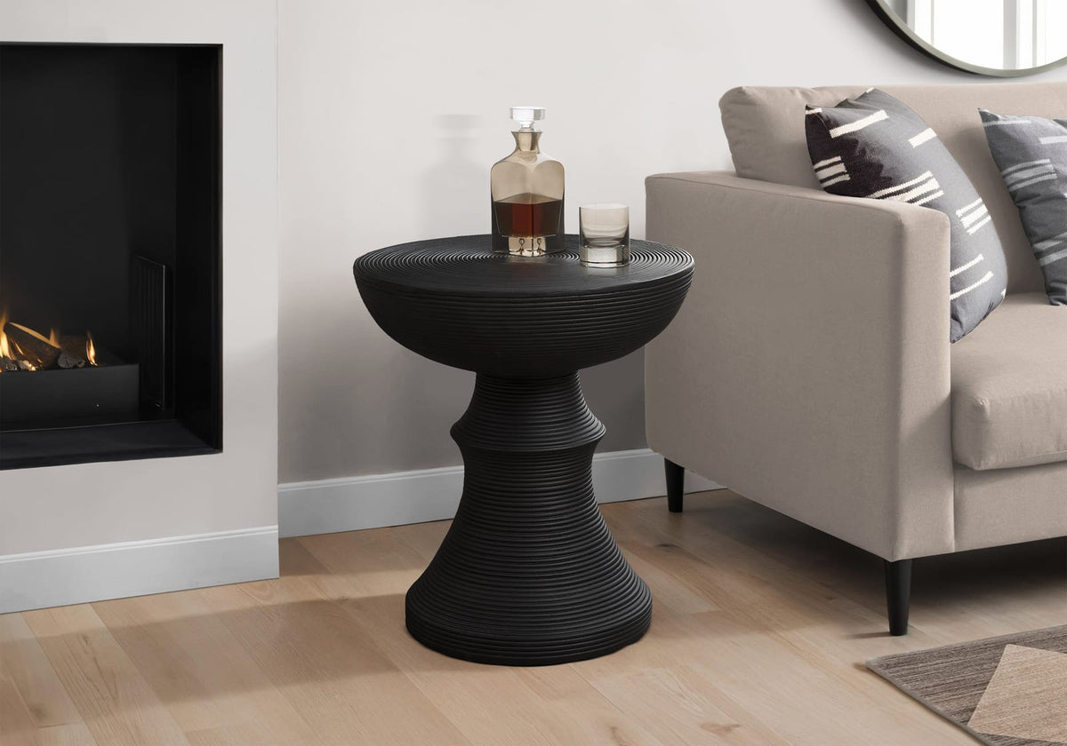 Black Magnesium Oxide Accent Table - 25"H Outdoor Side Table