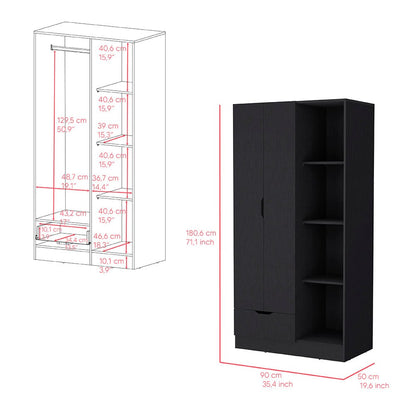 Dover Armoire - Black: Bedroom Storage Solution