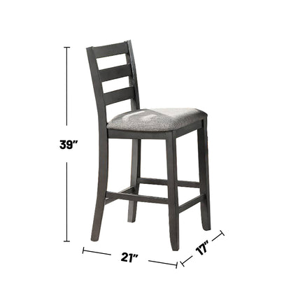 Grey MDF Dining Set with Ladder Chairs for Dining Room
