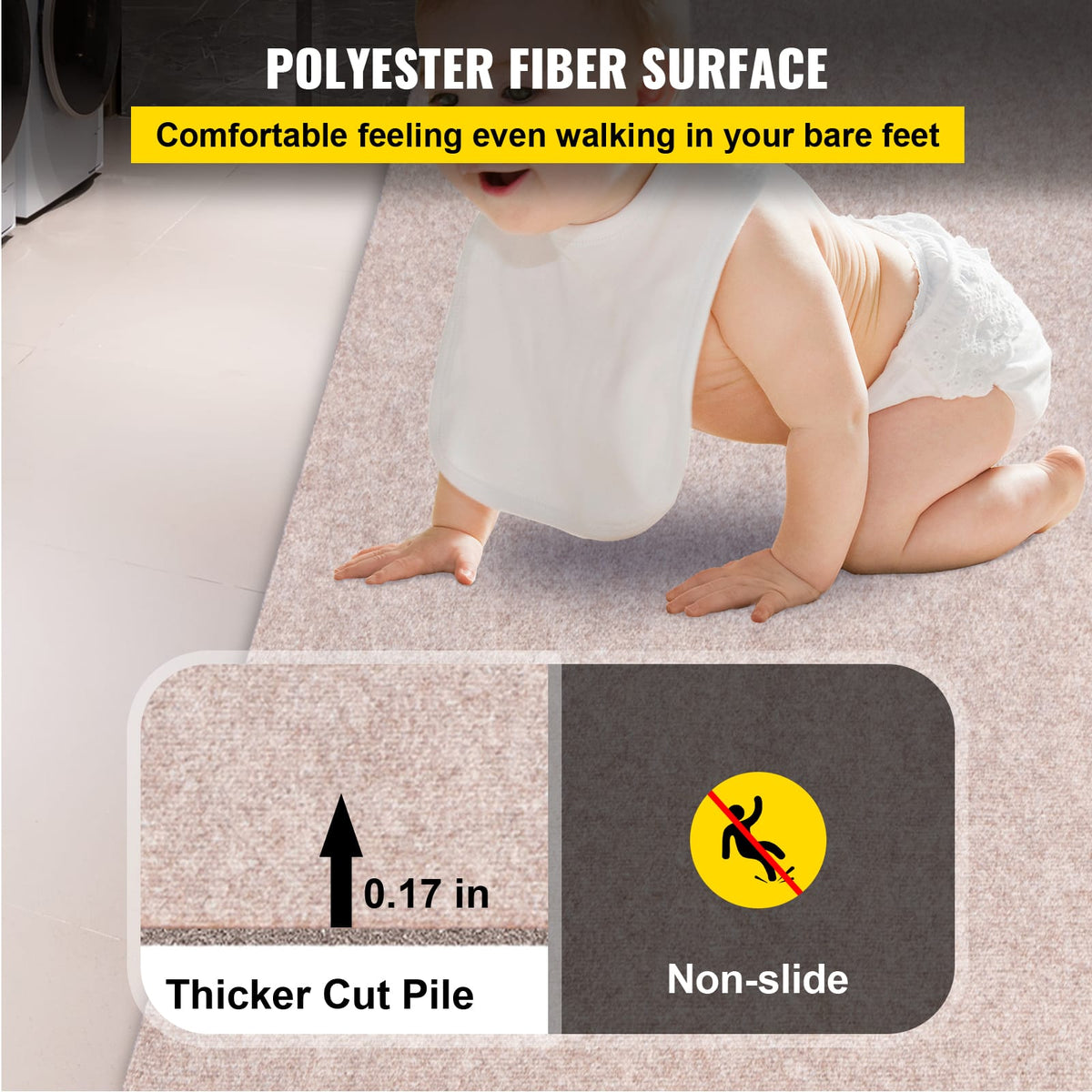 6 ft x 23 ft Light Brown Polyester Boat Carpet - Marine Grade