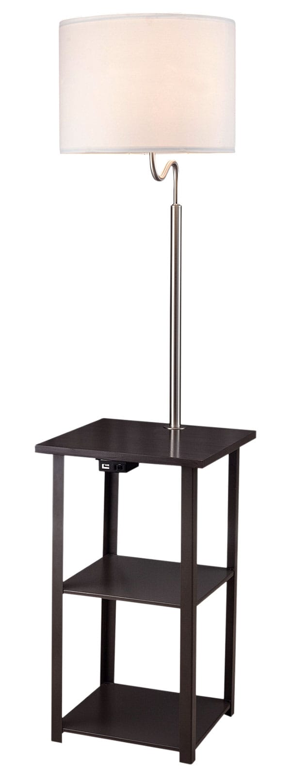 58 Inch Brown Mix Metal Sofa Side Table Lamp