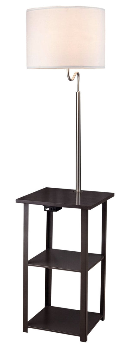 58 Inch Brown Mix Metal Sofa Side Table Lamp