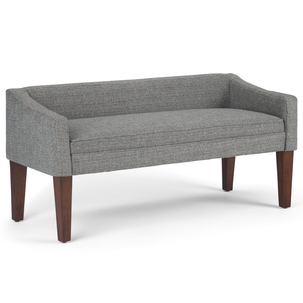 Gray Upholstered Bench - 50 Inch Wide Storage Seat