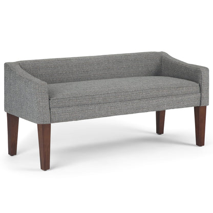 Gray Upholstered Bench - 50 Inch Wide Storage Seat