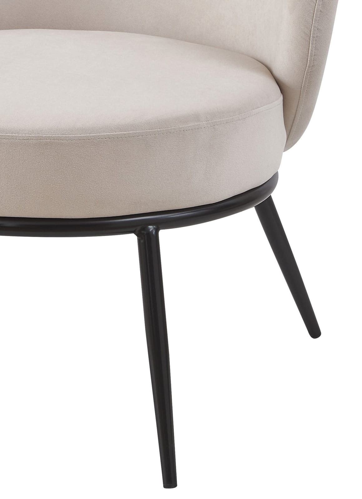 Beige Velvet Accent Chair - 27.36" Round Chair for Bedroom or Living Room