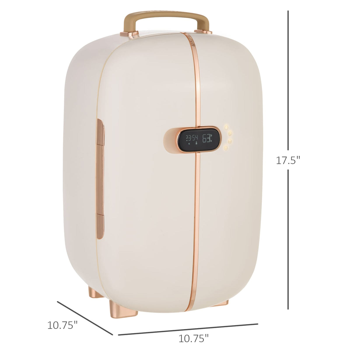 HOMCOM Portable Skincare Fridge - White | 12L Mini Fridge for Makeup & Beauty
