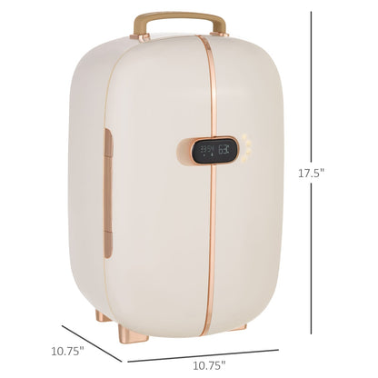 HOMCOM Portable Skincare Fridge - White | 12L Mini Fridge for Makeup & Beauty