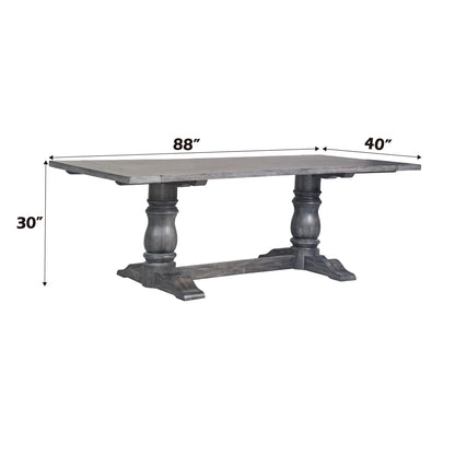 Gray Dining Table Set 7 Pieces - Modern Style