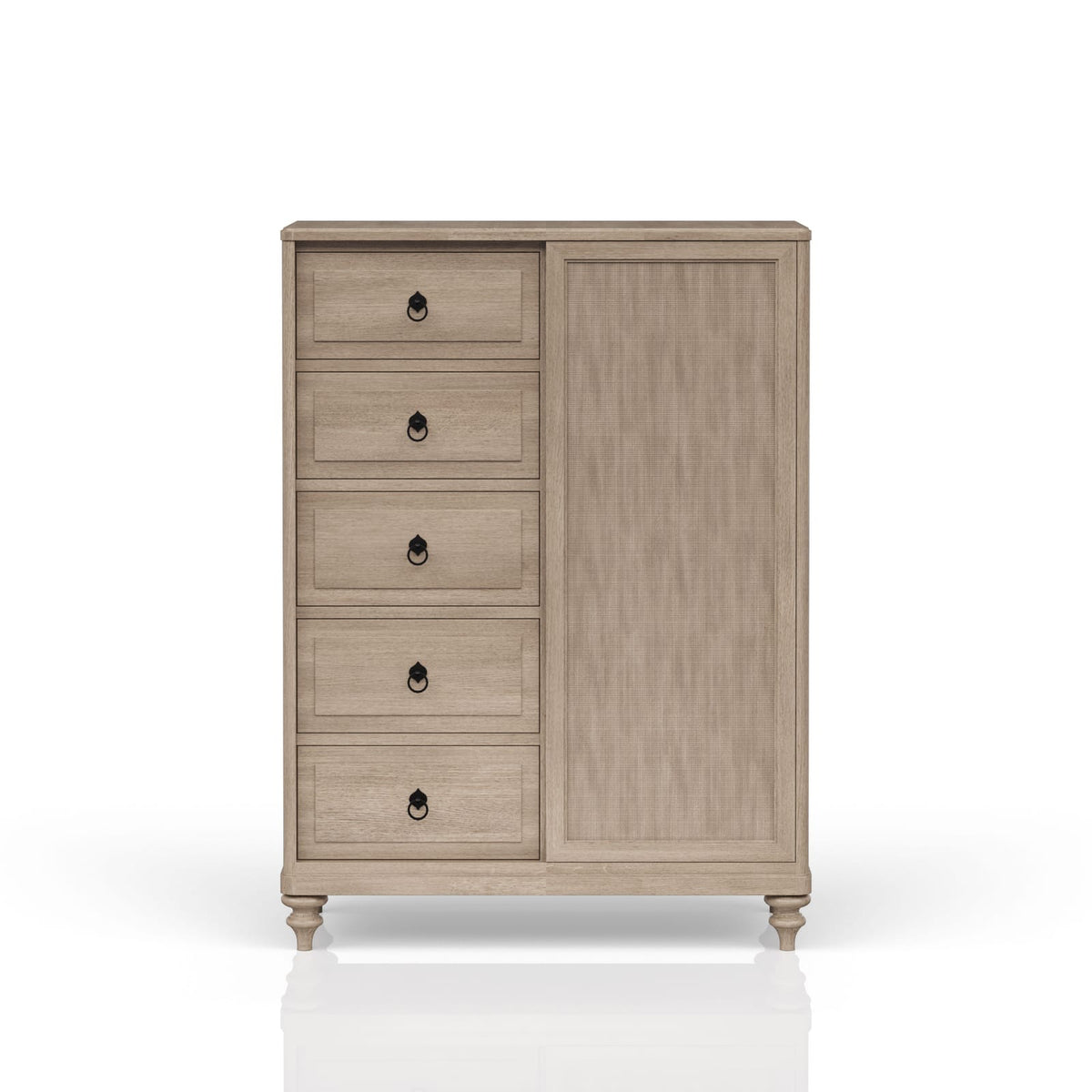 Sand Finish 5 Drawer Dresser Chest - Bedroom Storage