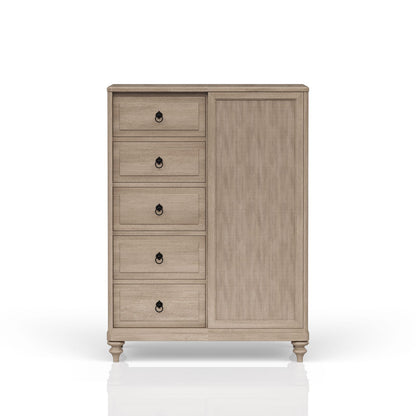 Sand Finish 5 Drawer Dresser Chest - Bedroom Storage