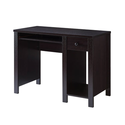 Espresso Student Desk with Hutch - Compact Home Office Desk
