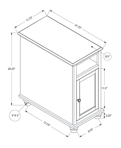 Accent Table - White & Brown Veneer Storage Side Table