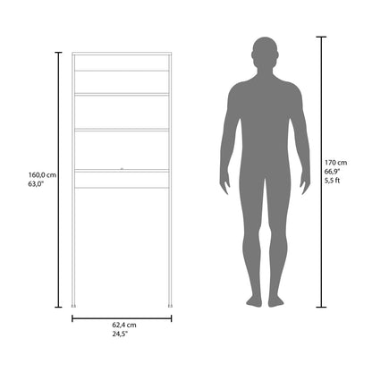 White Over The Toilet Storage Cabinet 63" H - 2 Shelves