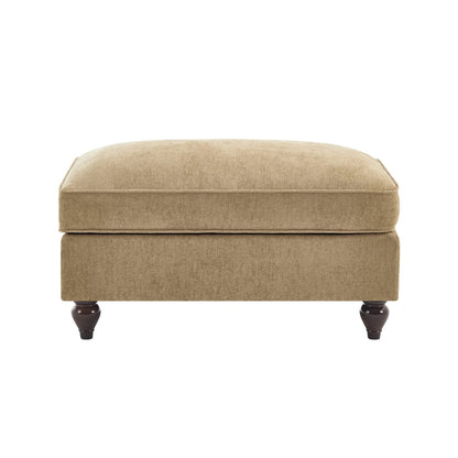 Light Coffee Chenille Ottoman - Comfortable Accent Piece for Living Room
