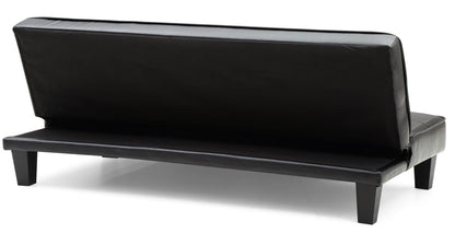 Black Sofa Bed - Beige Foam, 2 Seats for Living Room