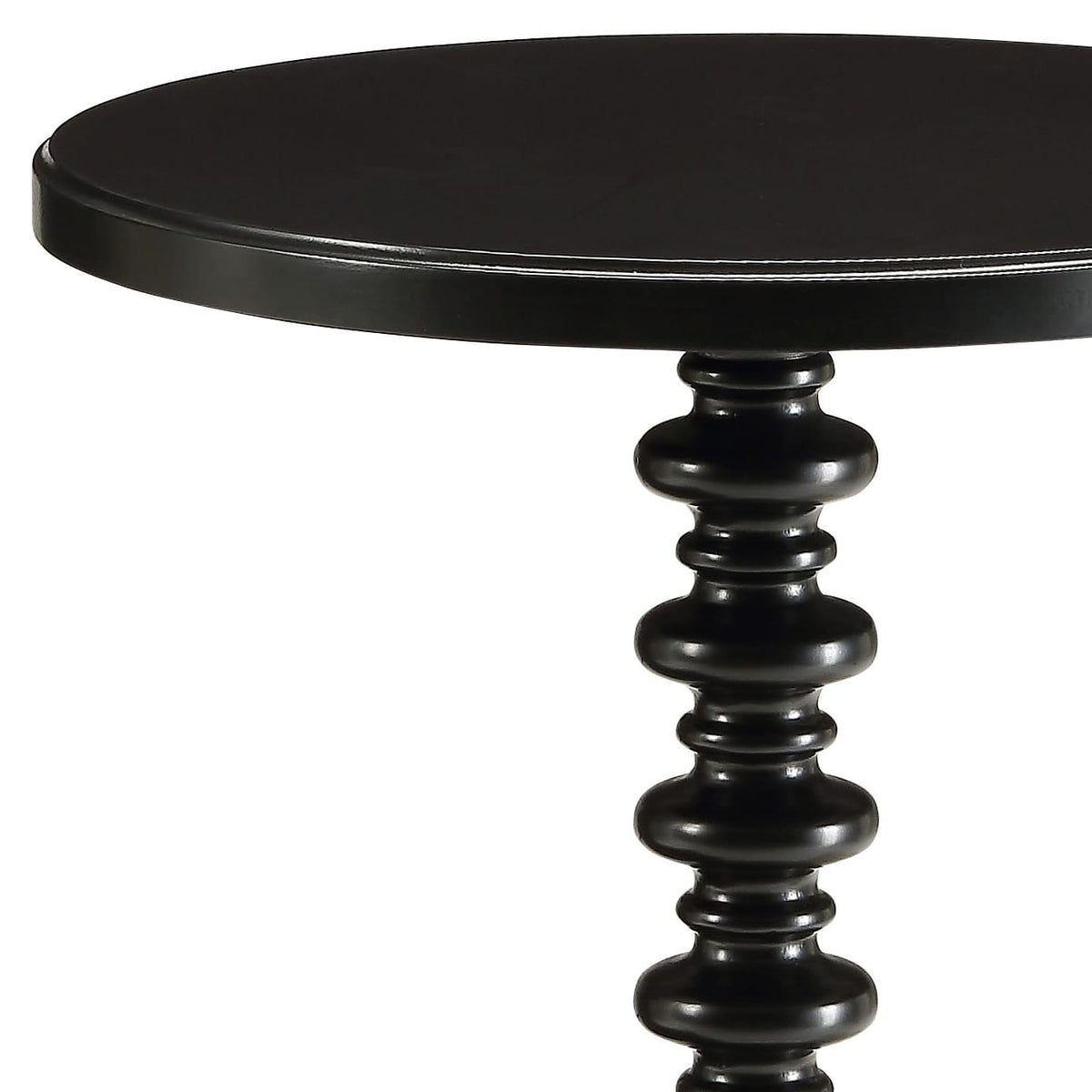 17" Round Black Accent Table - Synthetic Wood for Living Room