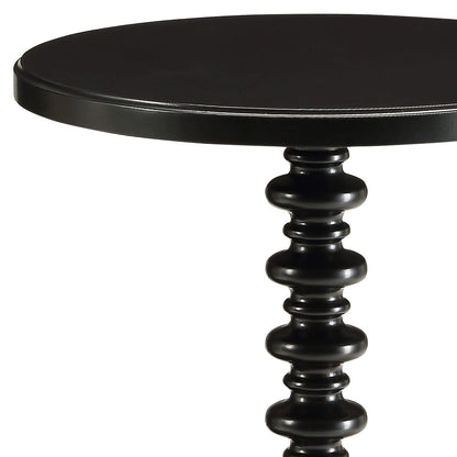 17" Round Black Accent Table - Synthetic Wood for Living Room