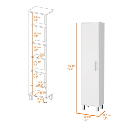 White Kitchen Storage Cabinet 3-4 Spaces Freestanding