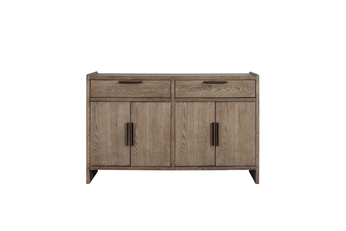 Light Brown Solid Wood Server Cabinet - 60" Buffet