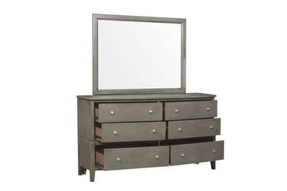 Gray Wood Dresser - 6 Drawer Bedroom Storage