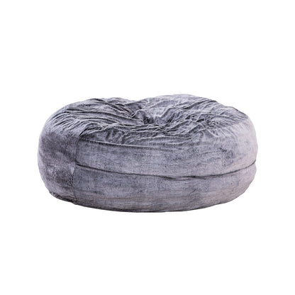 Modern Round Bean Bag Chair - Purple Memory Foam, 5 Foot Diameter