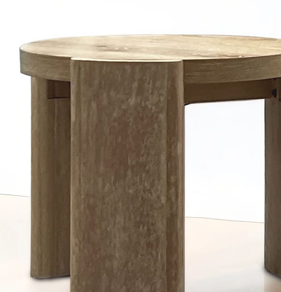 Oak End Table - 20" Round Contemporary Design